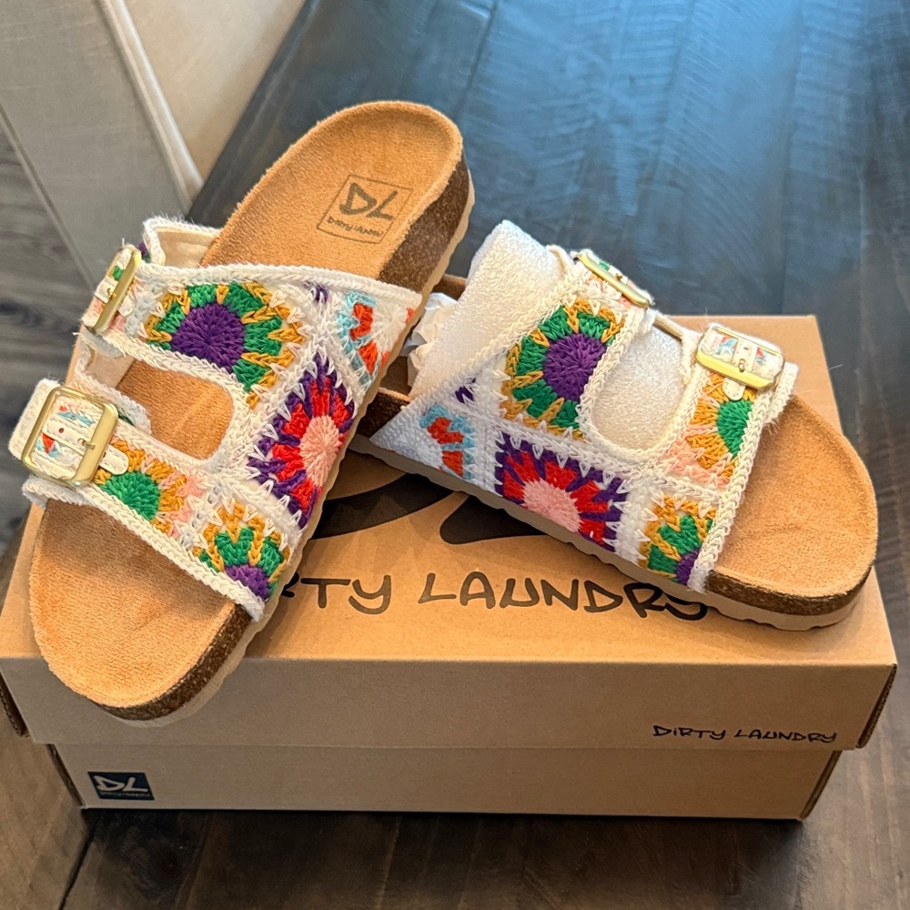 Dirty Laundry Multicolor Embroidered Sandals